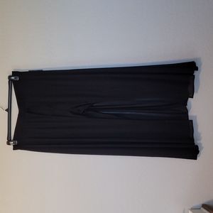 Material Girl Pants Sheer Overlay In Caviar Black Pencil Leg Plus Size Curvy XXL